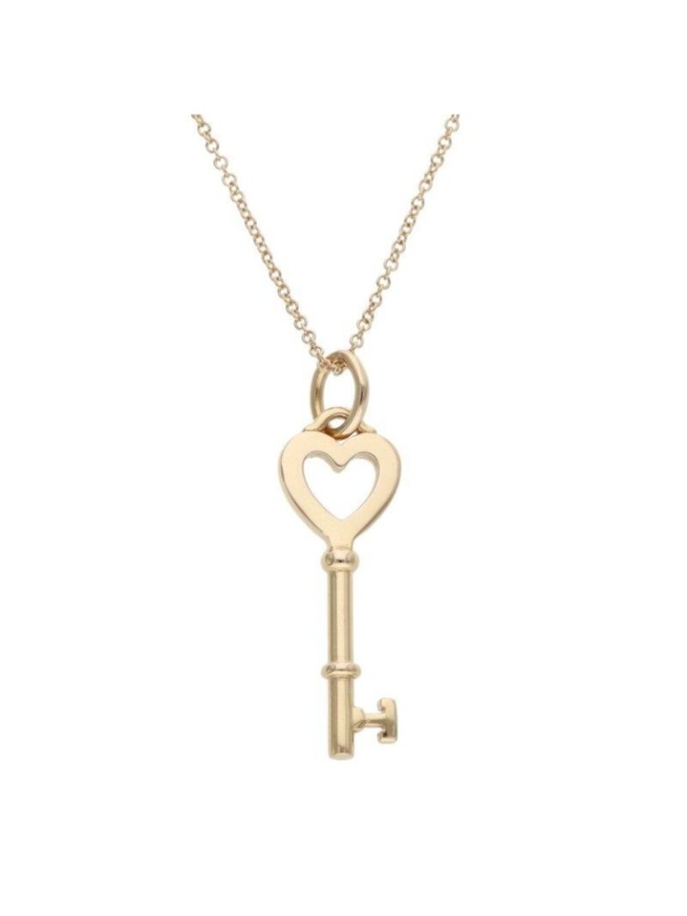 Tiffany & Co Heart Key 18k Yellow Gold Key Motif Necklace